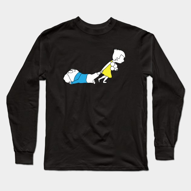 Happy Dragging Sad Outline Long Sleeve T-Shirt by semarino